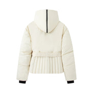 Damen Winterjacke mit Kapuze, Gürtel und wattierter Füllung – Virelta