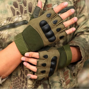 Griprex Half-Finger Sporthandschuhe aus Baumwolle und Synthetikleder