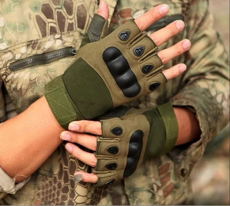Griprex Half-Finger Sporthandschuhe aus Baumwolle und Synthetikleder