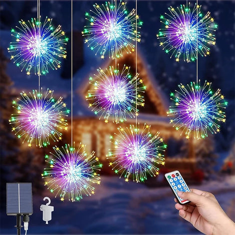Solar LED Gartenbeleuchtung mit Feuerwerk-Effekt, 240 LEDs und Fernbedienung – Solvenza