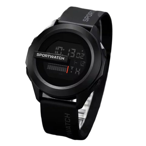 Digitale Armbanduhr mit LED-Display und Silikonarmband