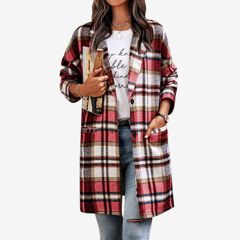 Damen Jacke mit Umlegekragen und Knopfleiste – Veloura