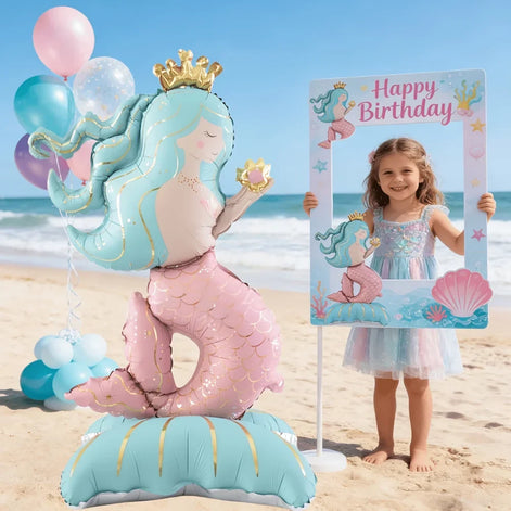 Meerjungfrauen Folienballon 120 × 62 cm für Geburtstag und Mottoparty – Marivessa