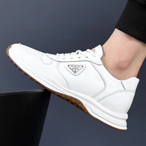 Cavento Sneaker mit Slip-On und Schnürung – Freizeitschuh mit Lederoberfläche und Profilsohle