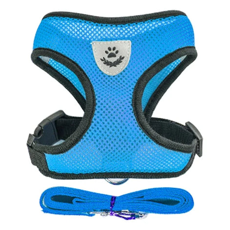 PawEase Mesh Harness Set – Verstellbares Katzen- und Kleintiergeschirr mit Leine