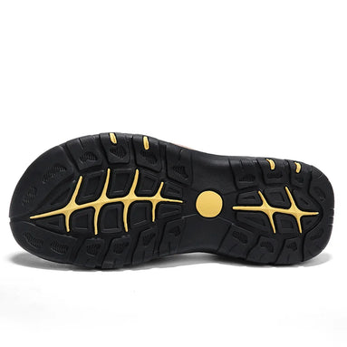 Veltrano Herren Ledersandalen mit Klettverschluss