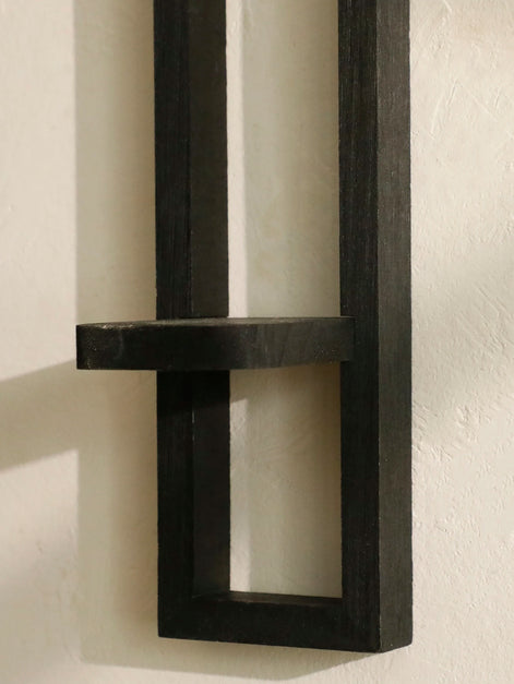 Velvara Wandkerzenhalter aus Holz mit Ablagefläche