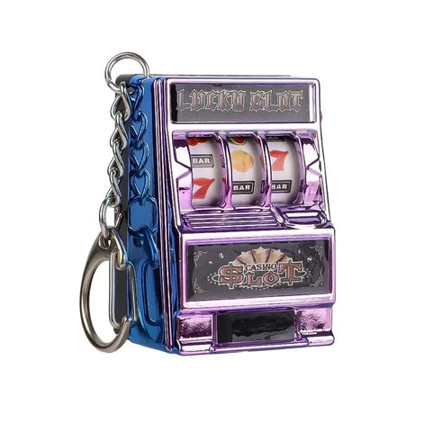 Mini-Spielautomaten-Schlüsselanhänger mit Drehmechanismus