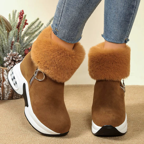 Damen Stiefeletten mit Reißverschluss und Blockabsatz Larevya