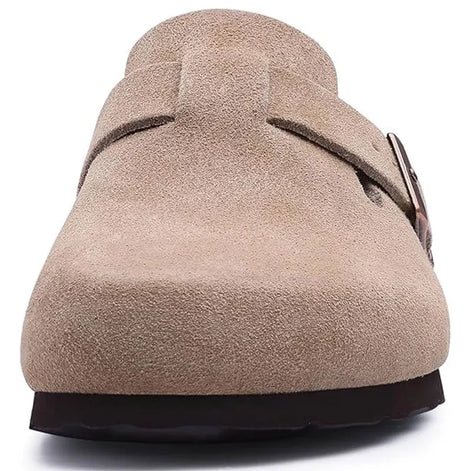 Marivelle Unisex Clogs aus Veloursleder mit Korkfußbett