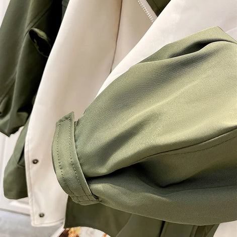 Calviro Trenchcoat mit Kapuze und Knopfverschluss in langer Passform für Alltag und Freizeit