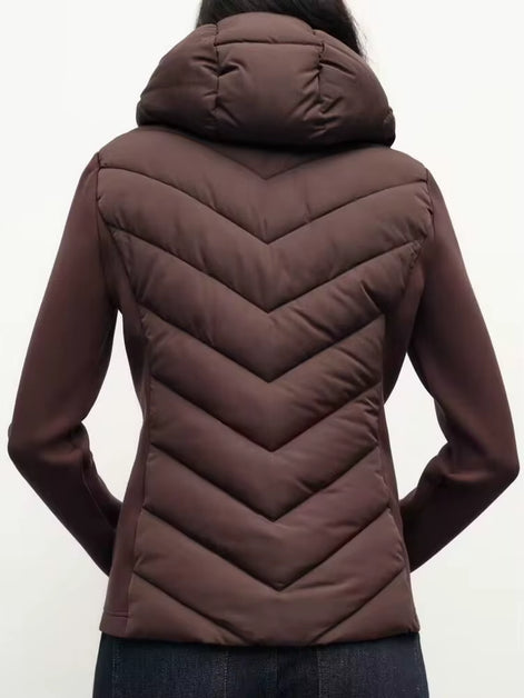 Elegante Damen Steppjacke mit Kapuze – Mireva
