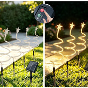 Solar LED Weihnachtsbaum Gartenbeleuchtung im Spiraldesign, 4er-Set mit 8 Lichtmodi – Spiralora
