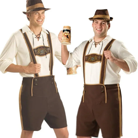 Herren Oktoberfest Kostüm mit Latzhose, Shirt und Hut – Albrecht