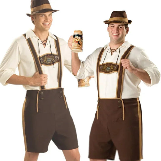 Herren Oktoberfest Kostüm mit Latzhose, Shirt und Hut – Albrecht