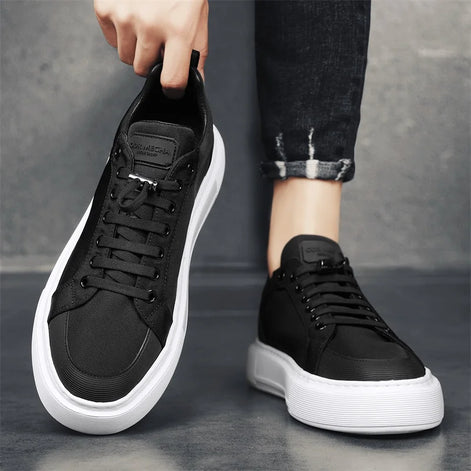 Varento Sneaker mit Schnürung und profilierter Gummisohle – Freizeitschuh mit Textiloberfläch