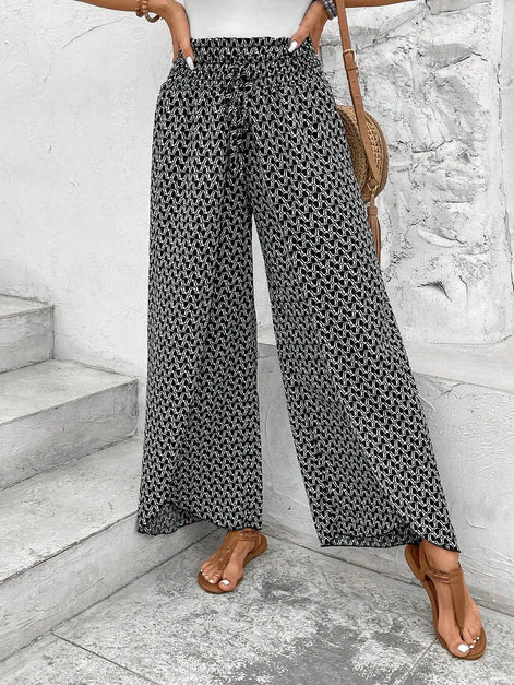 Florenza Damen Culotte mit Paisley-Muster und weitem Bein