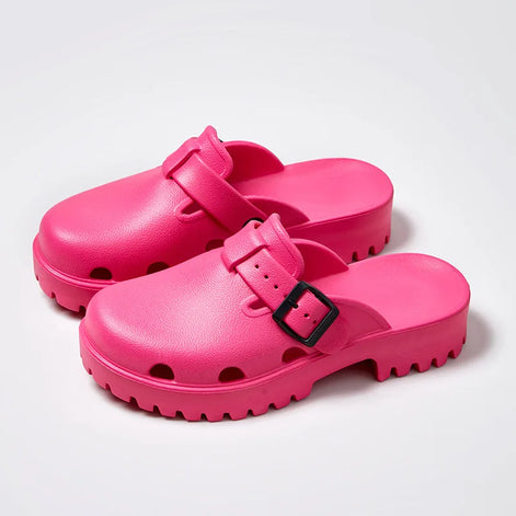 Marvella Damen Plateau-Sandalen mit Schnallenverschluss