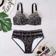 Velanique Damen Bikini Set mit Print und hoher Taille