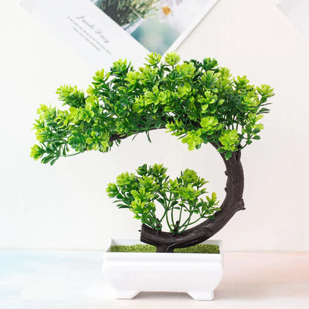 Serina Kunstbonsai – Dekoratives Baumornament in Mondsichelform