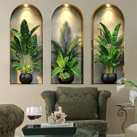 Plantio Wandsticker-Set – Selbstklebende PVC-Aufkleber für Innenwände (3-teilig)