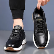 Cavento Sneaker mit Slip-On und Schnürung – Freizeitschuh mit Lederoberfläche und Profilsohle