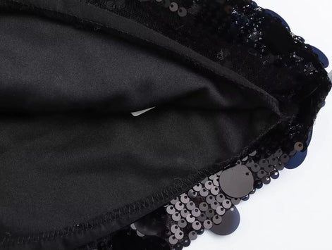 Pailletten Minirock mit hoher Taille für Damen – Luméa