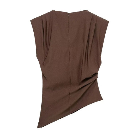 Elara Asymmetrisches Damen Top mit Drapierung