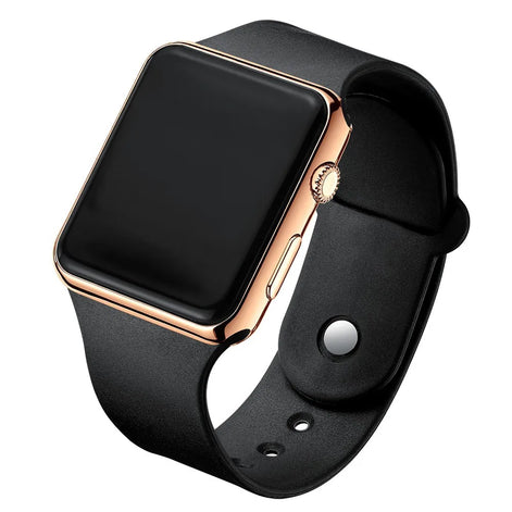 Digitale Armbanduhr mit LED-Display und Silikonarmband