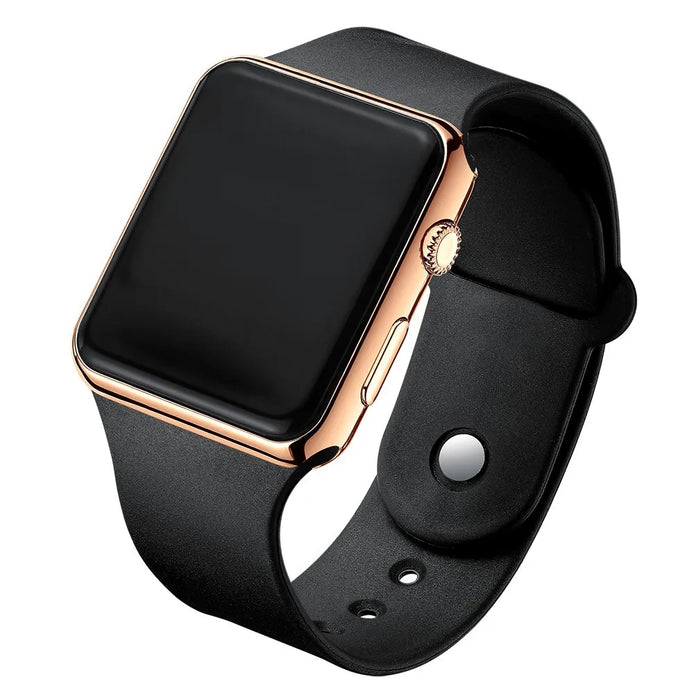 Digitale Armbanduhr mit LED-Display und Silikonarmband
