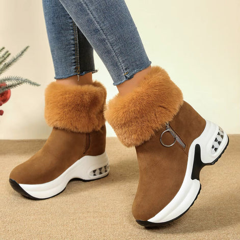 Damen Stiefeletten mit Reißverschluss und Blockabsatz Larevya