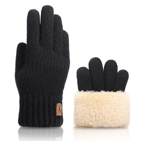 Unisex Strickhandschuhe mit Fleecefutter und Touchscreen-Funktion – Theravio