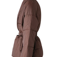 Damen Winterjacke mit Taillengürtel und Taschen Velmaria