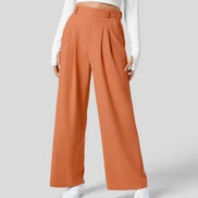 Velmoria Damen Karohose mit weitem Bein und hoher Taille