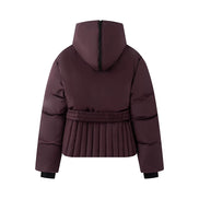 Damen Winterjacke mit Kapuze, Gürtel und wattierter Füllung – Virelta