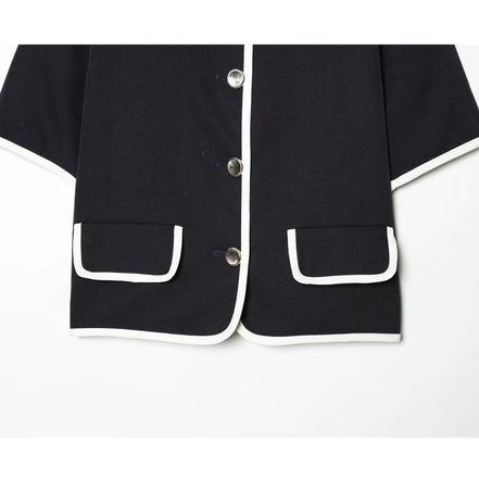 Damen Cropped Blazer mit Kurzarm und Taschen – Elviane
