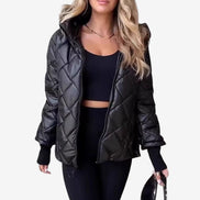 Damen Steppjacke mit Kapuze und Rautensteppung – Varellina