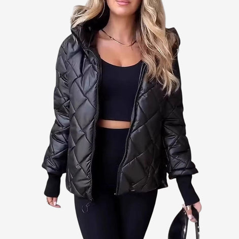 Damen Steppjacke mit Kapuze und Rautensteppung – Varellina