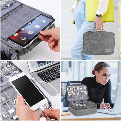 Kabel-Organizer Tasche aus Oxford-Material mit Reißverschluss