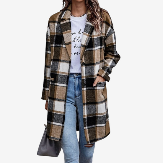 Damen Jacke mit Umlegekragen und Knopfleiste – Veloura