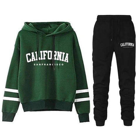 Damen Jogginganzug mit Hoodie und Streifen – Virelina