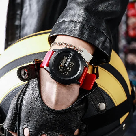 Digitale Armbanduhr mit LED-Display und Silikonarmband