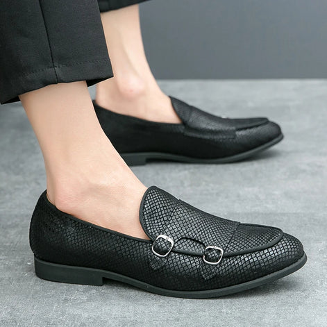 Valerion Herren Monk Strap Loafer mit spitzer Form