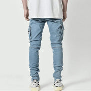 Herren Cargo Jeans mit Seitentaschen und Slim Fit – Denimvaro