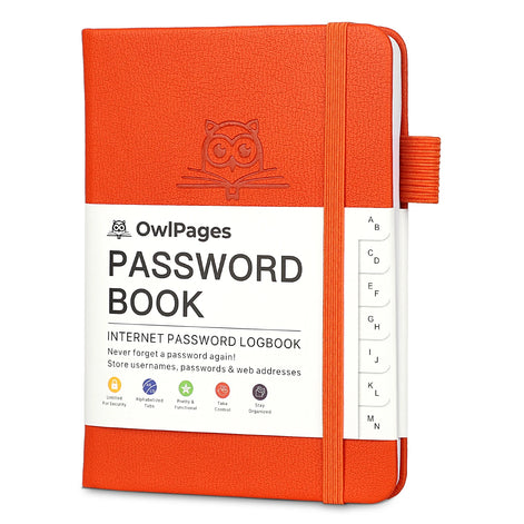 Securelia Passwortbuch mit alphabetischen Registern und Hardcover