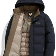Herren Winterjacke mit abnehmbarer Kapuze und Reißverschluss Norvellan