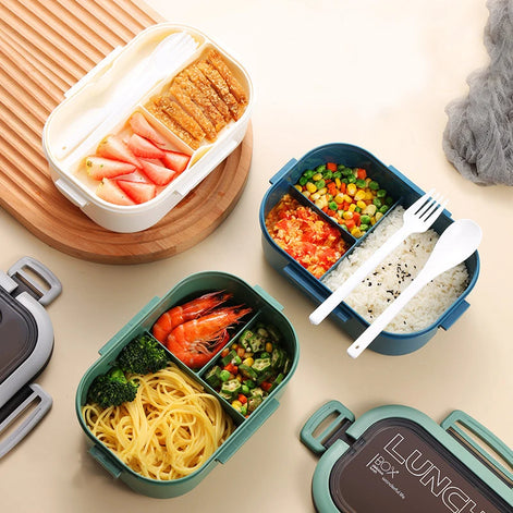 Layera Doppelstock-Lunchbox mit Besteck