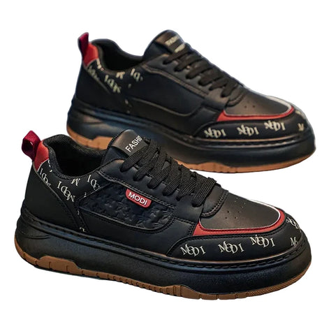 Herren Plateau Sneakers mit Schnürung und Sternenmuster – Starvello