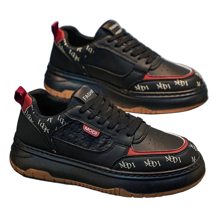 Herren Plateau Sneakers mit Schnürung und Sternenmuster – Starvello