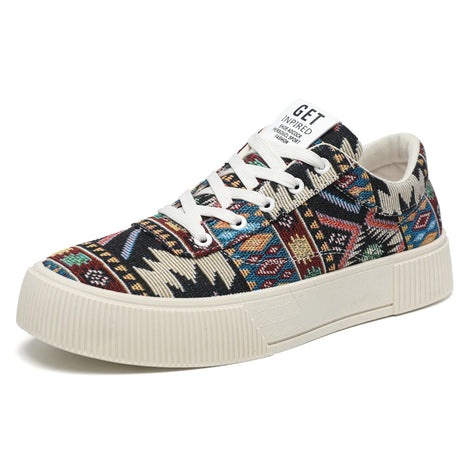 Aurevix Herren Canvas Sneaker mit Schnürung und rutschfester Gummisohle